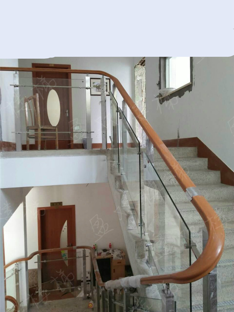 高分子扶手 热弯pvc木纹扶手楼梯 靠墙扶手 塑木栏杆蘑菇型扶手 50圆