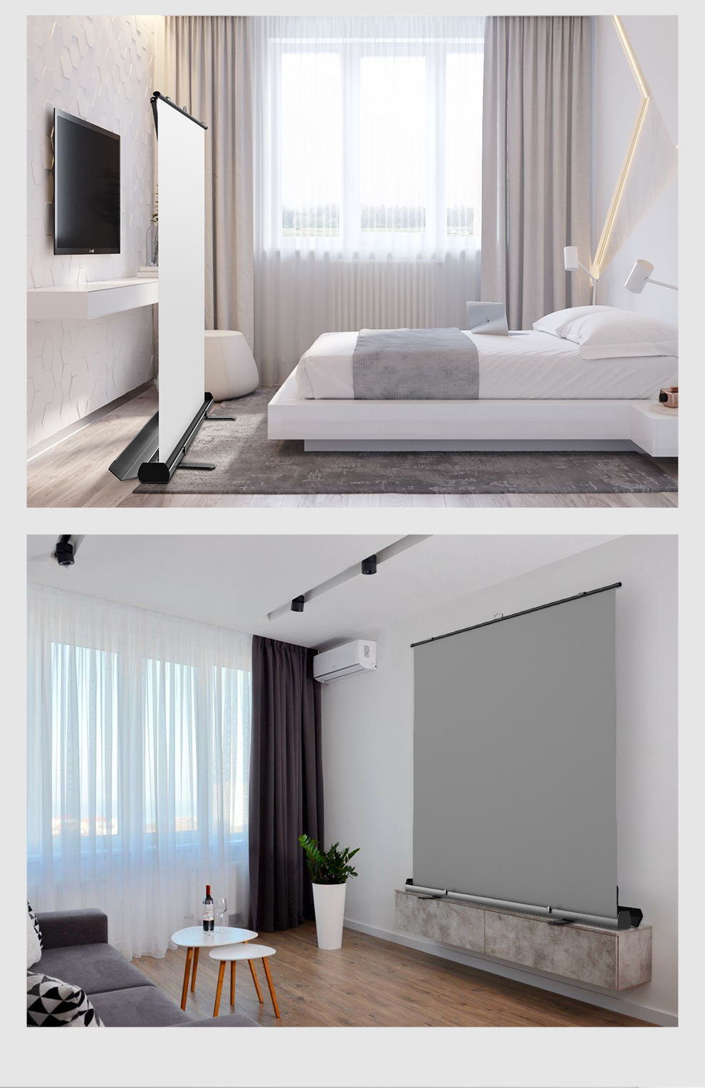 极米坚果地拉幕布投影幕布便携式移动折叠支架落地幕布免安装家用卧室