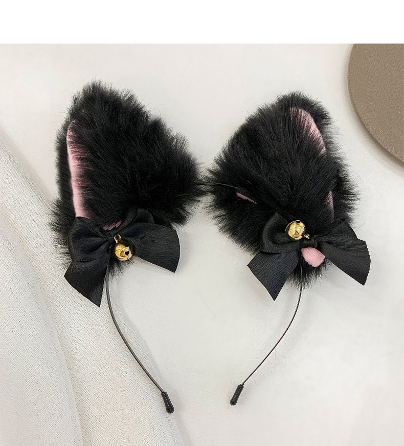 毛绒可爱猫耳朵发箍女网红洗脸狐狸头箍直播拍照表演发饰hj白色猫耳