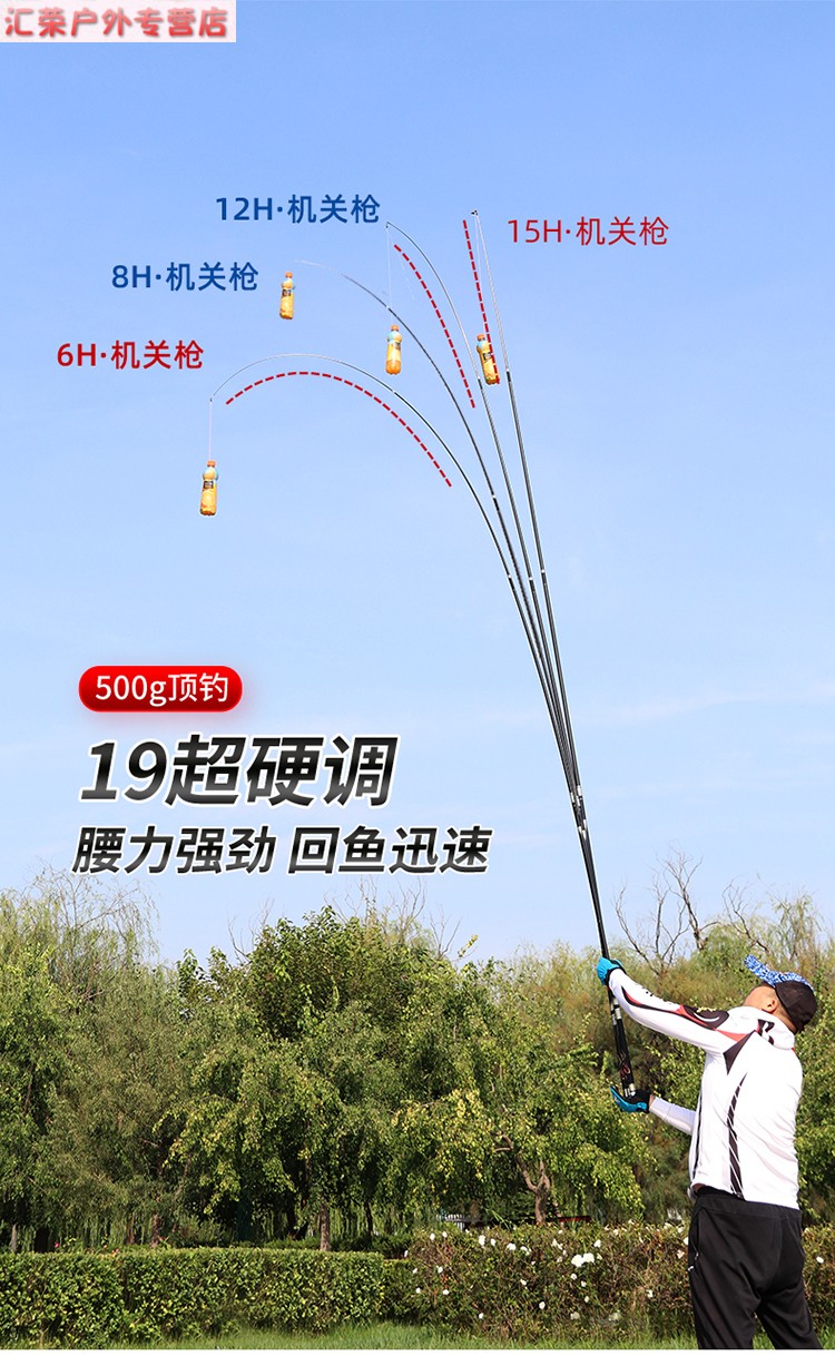 游钓江湖黑坑鱼竿飞磕飞抄6h8h12h大棚罗非竿15h超轻硬19调27米竿稍6h