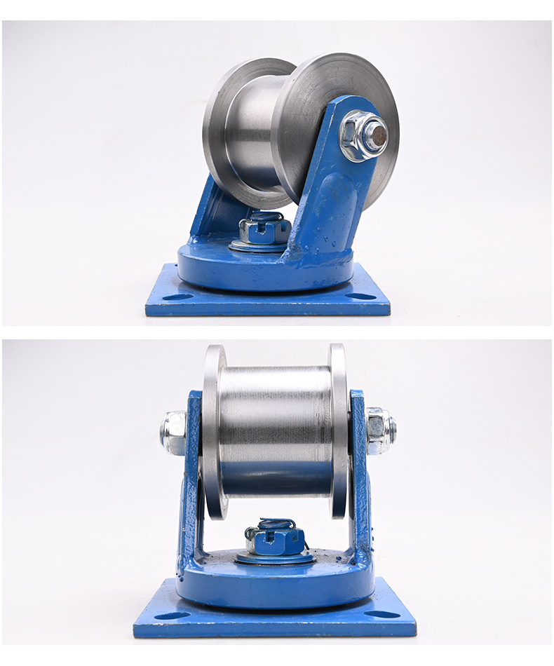 h型双边轨道轮工字钢滑轮重型方钢槽轮铁轮大门滚轮