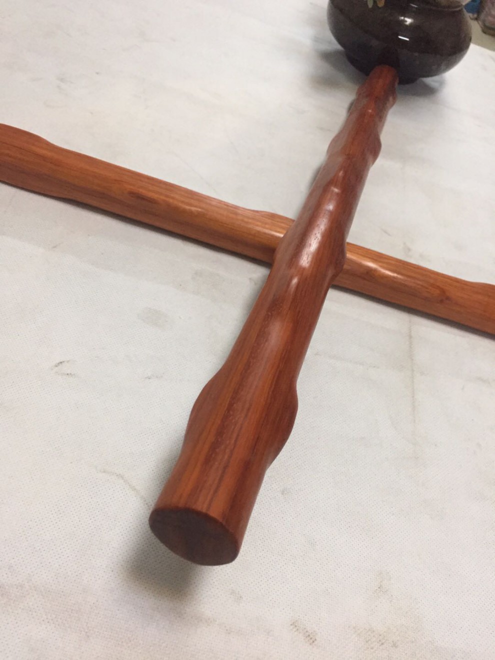 红花梨疙瘩棍太极养生杖菲律宾魔杖汽车防身狼牙棒红木棍武术短棍 长