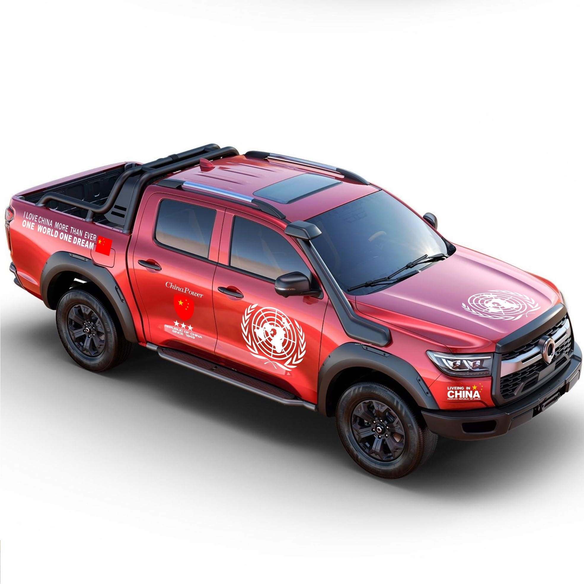 长城炮车贴拉花越野爱国放肆贴花皮卡炮风骏567改装饰贴车身贴纸 皮卡