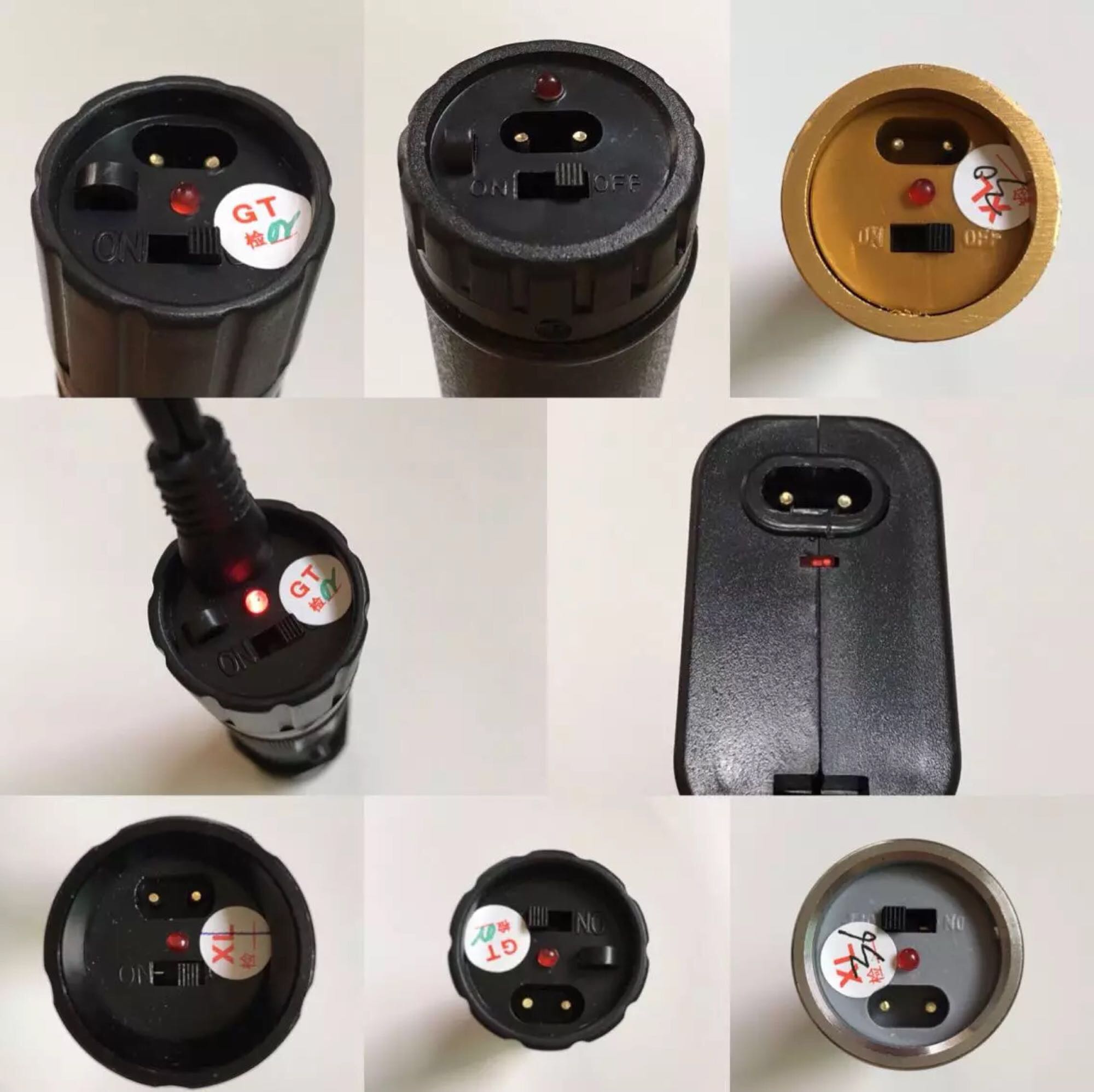 适用强光手电筒充电器线头灯手电筒2孔充电器电源线双两孔220v用