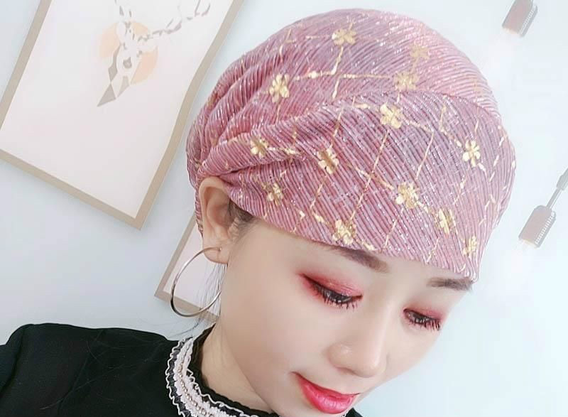 回民女士帽子新款纱巾套头包头帽女士回族头巾帽遮发帽 驼色【图片