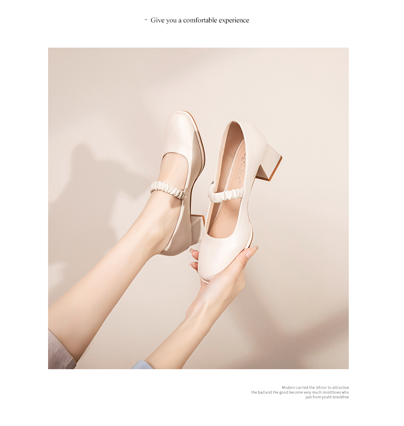 法式玛丽珍女鞋晚晚风包头凉鞋温柔平底中高跟薄款小皮鞋 513027黑色