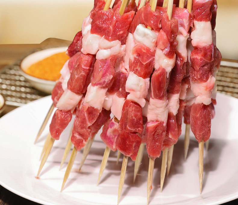 新鲜羊肉串半成品60串原味五花内蒙古烧烤肉食材冷冻商用批发60串