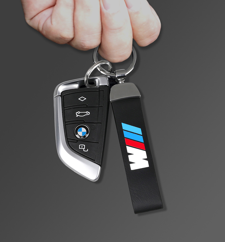 宝马钥匙扣新5系gt 1/3/7系x1x3x4x5x6翻毛皮m标汽车用钥匙链男女 m标