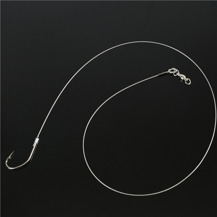 日本 进口钓鱼钢丝单钩子线防咬耐磨鱼线石斑鱼海狼海钓巨物鱼.