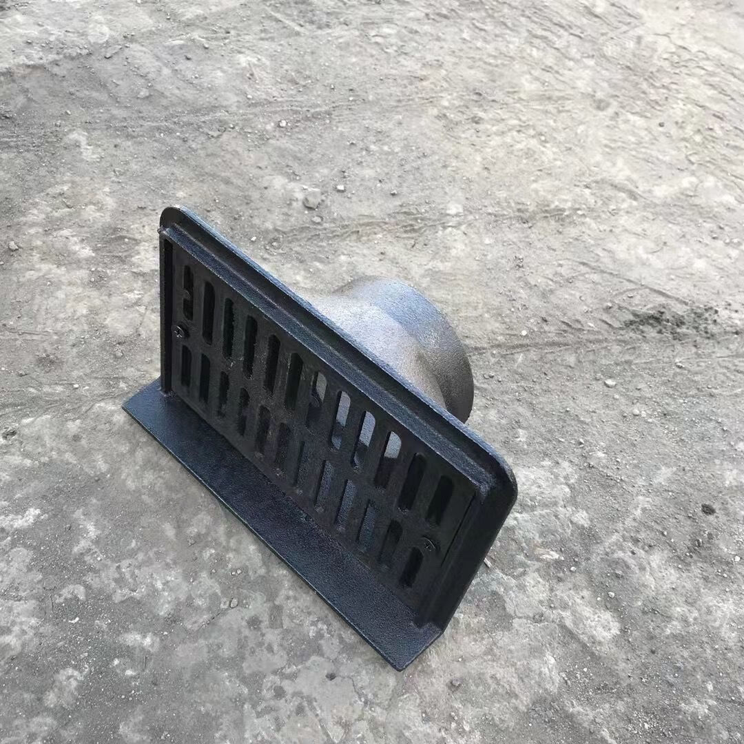 传工【原装进口】加厚铸铁侧排雨水斗侧墙排水专用地漏方口圆口侧排