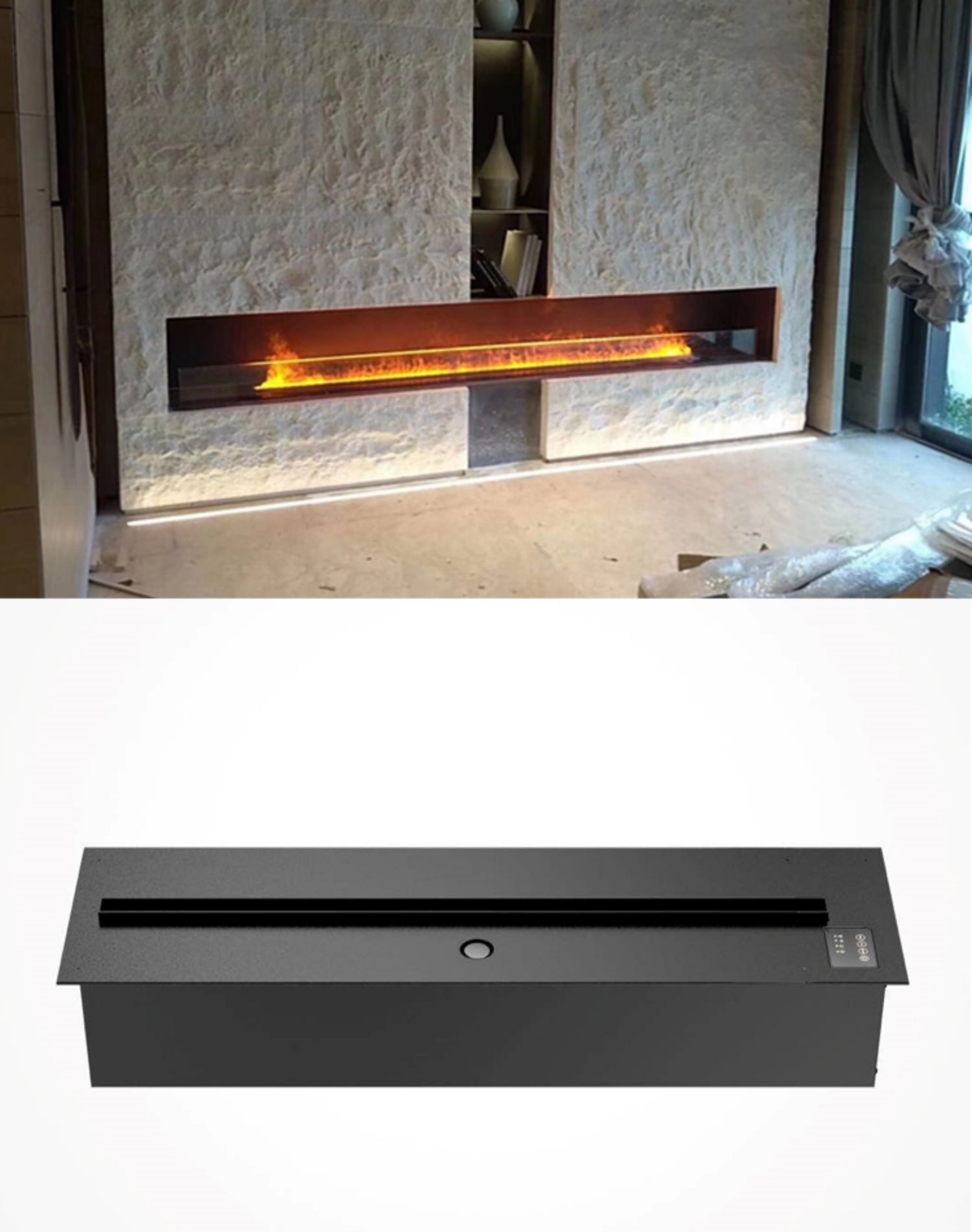 夜易宝3d雾化壁炉嵌入式仿真火焰超薄家用装饰轻奢加湿器电子壁炉芯