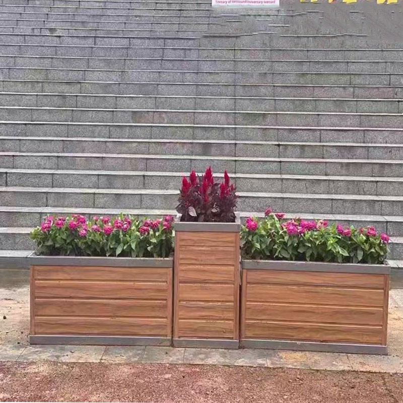 京铣户外花箱组合长方形花槽铝合金室外阳台花园院子种花种树金属花坛