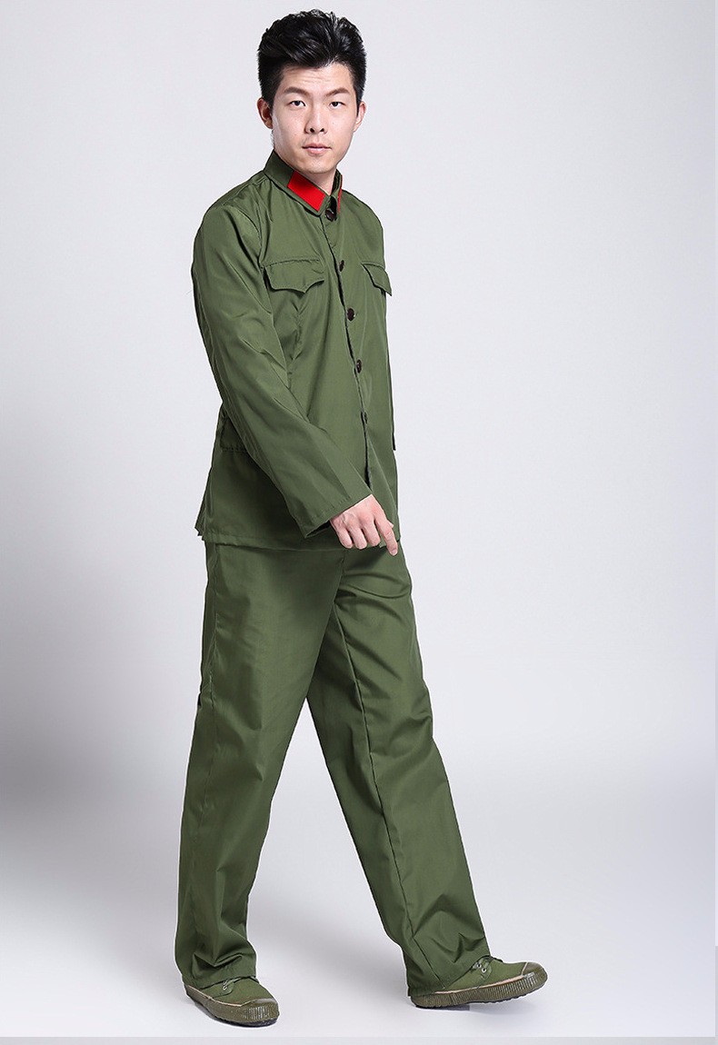 65套装的确良老式衣服女聚会怀旧服装芳华同款演出服老款六五式绿色