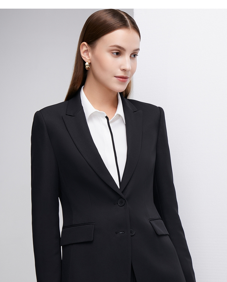 g2000女装21秋季新款商务ol简约职业工作装气质西装外套16711074 黑色
