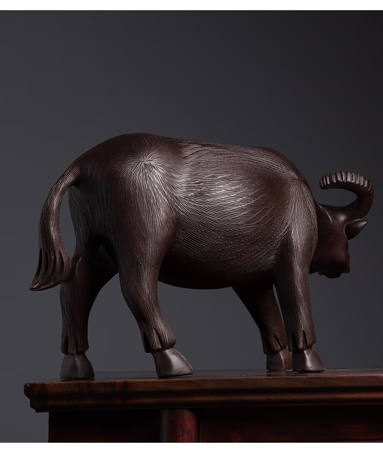 【优程京选】 木雕水牛摆件工艺品总经理办公室摆件办公桌书桌装饰品