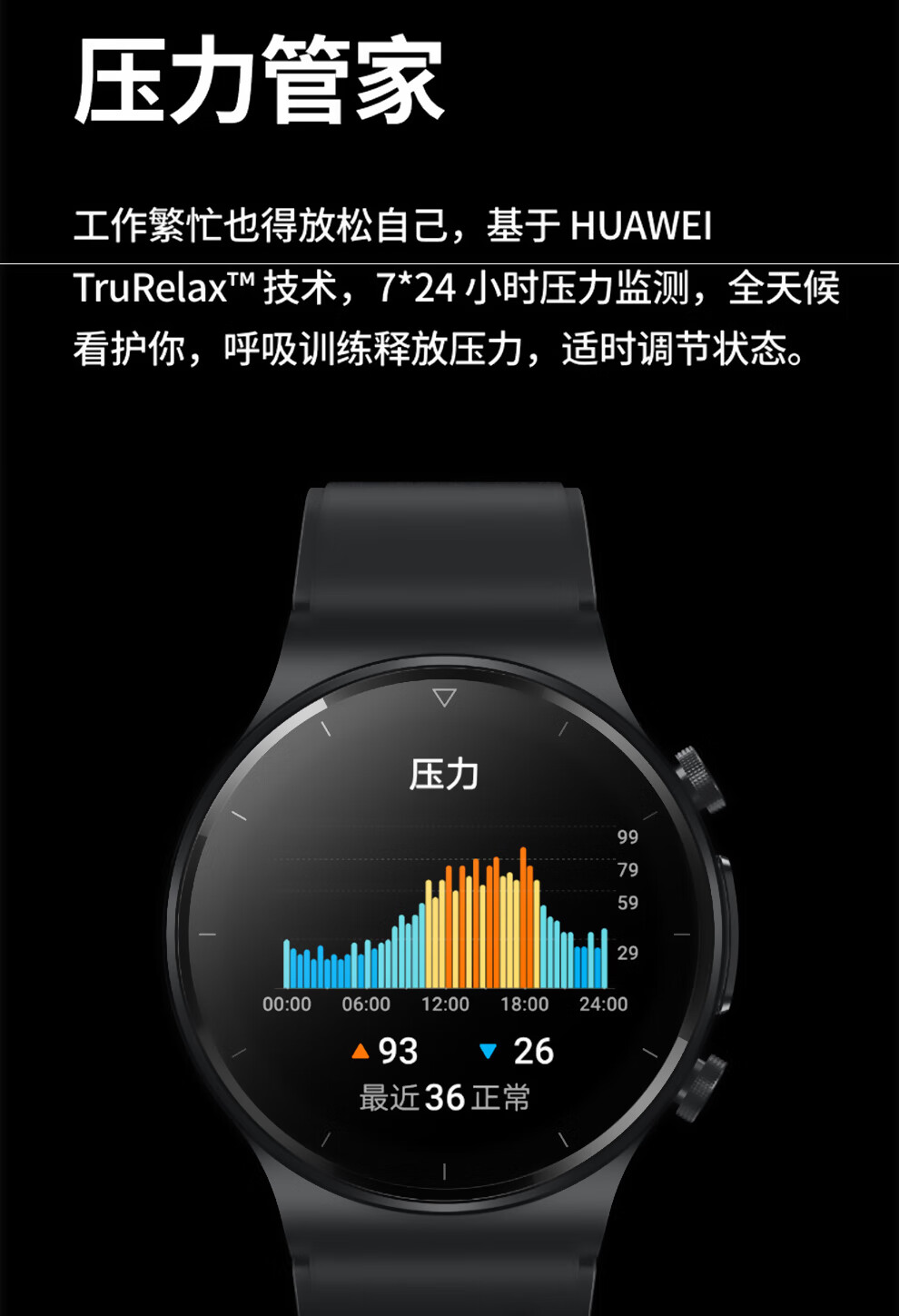 【二手99新】huawei华为gt2 pro ecg版 智能手表 gt2pro ecg曜石黑