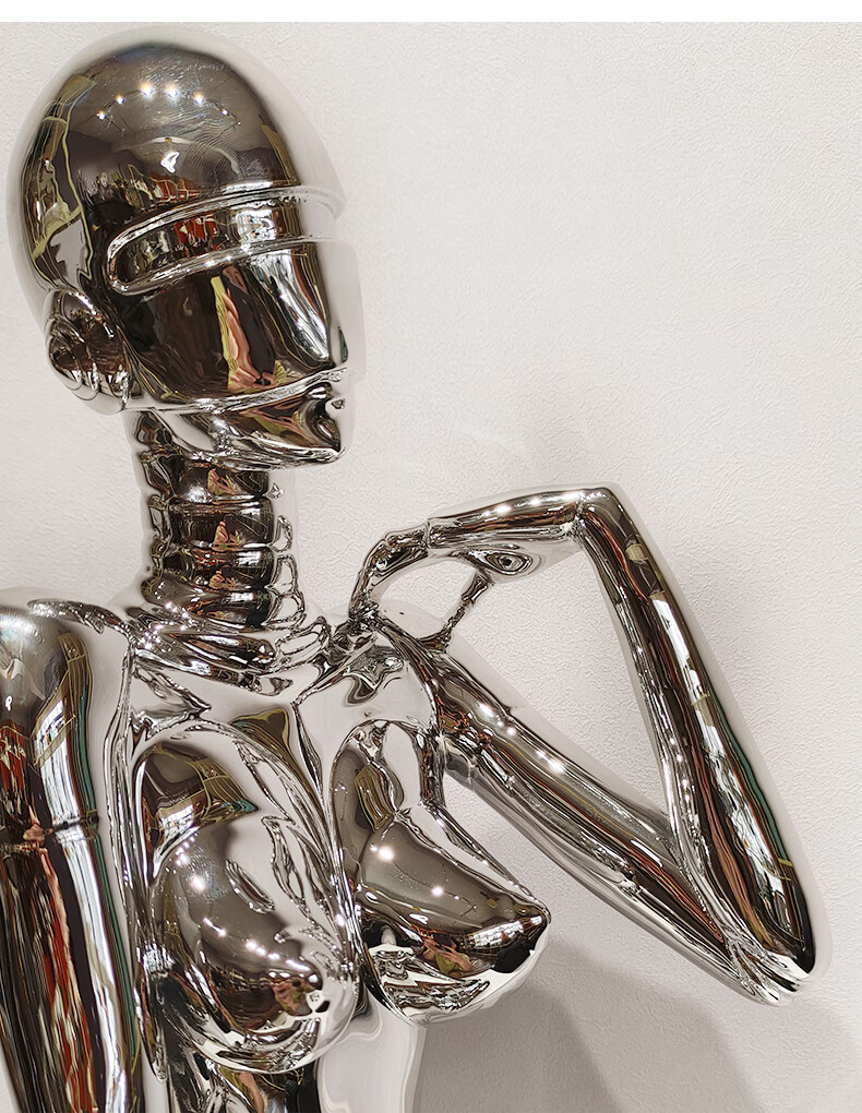 空山基人物雕塑 电镀空山基女神摆件简约现代抽象人物雕塑办公室客厅