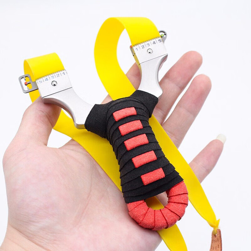 新款弹弓扁皮高精度钛合金扁皮筋弓弹弹力弓箭强力西上猎人弹弓黑色4