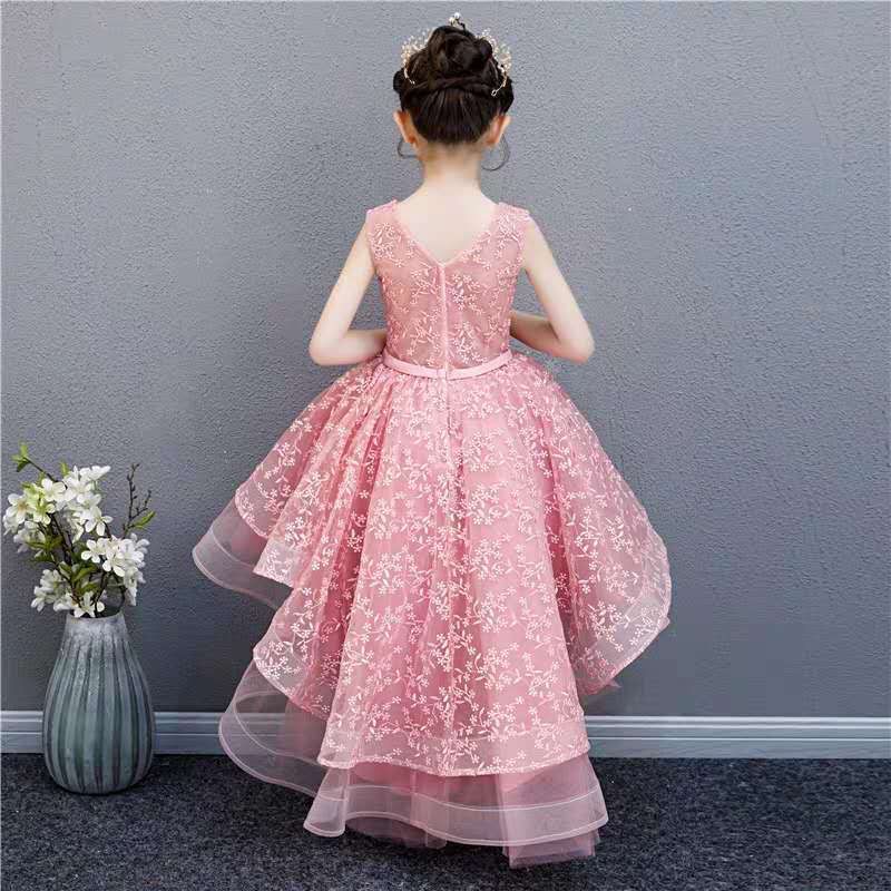 诗迪仕燕尾裙女童女童晚礼服高端走秀公主裙拖尾儿童主持演出服洋气小