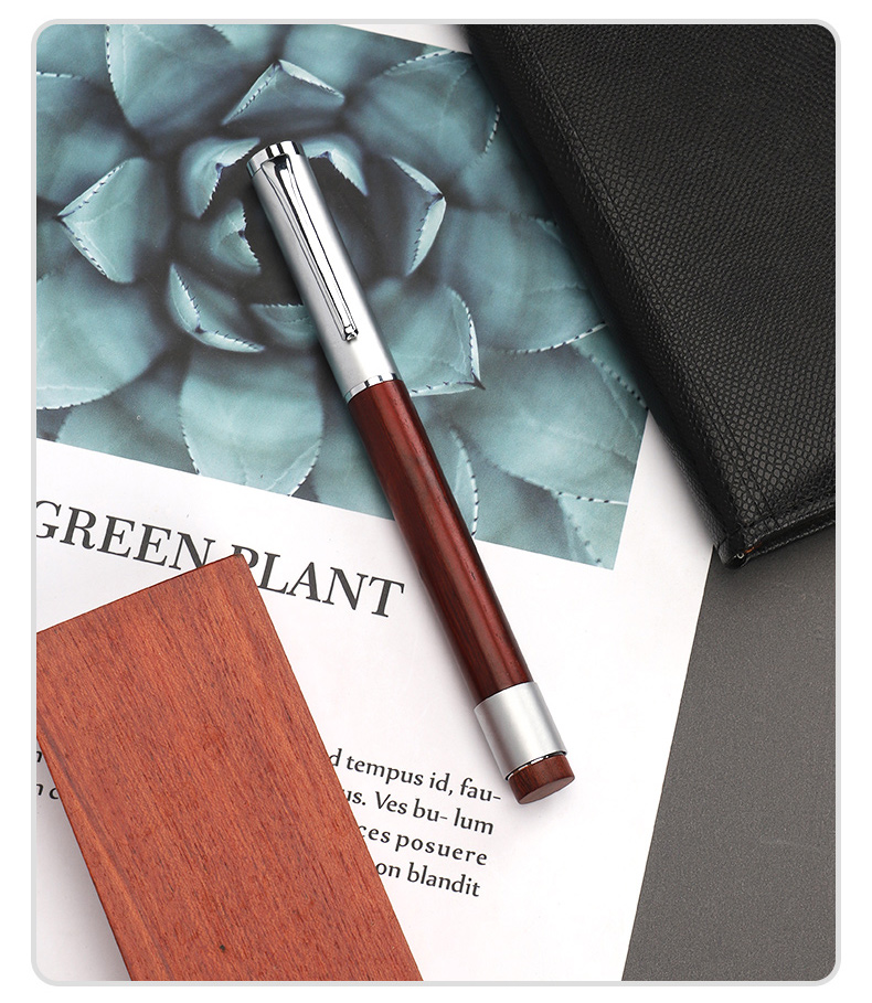 酷力郎旋转解压转轮笔钢笔成人练字书法红檀木笔商务办公解压转运笔