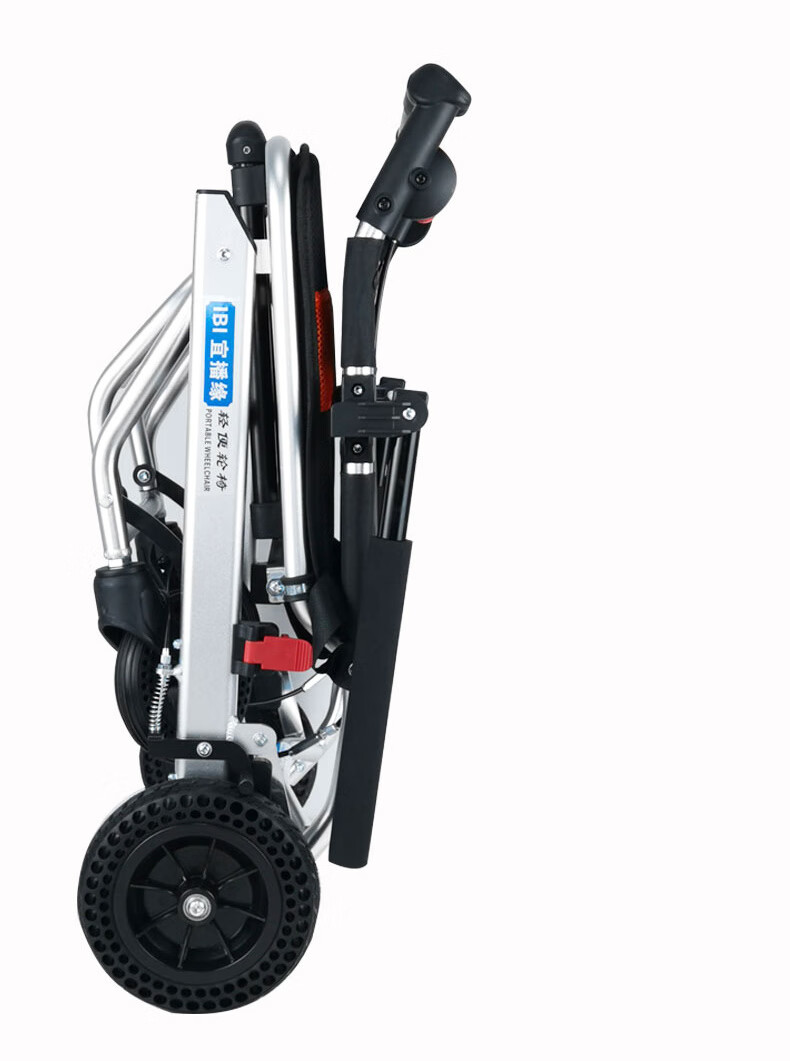 日本ibi宜播缘便携式轮椅车铝合金轻便可拉着走的推车折叠拉杆超轻量