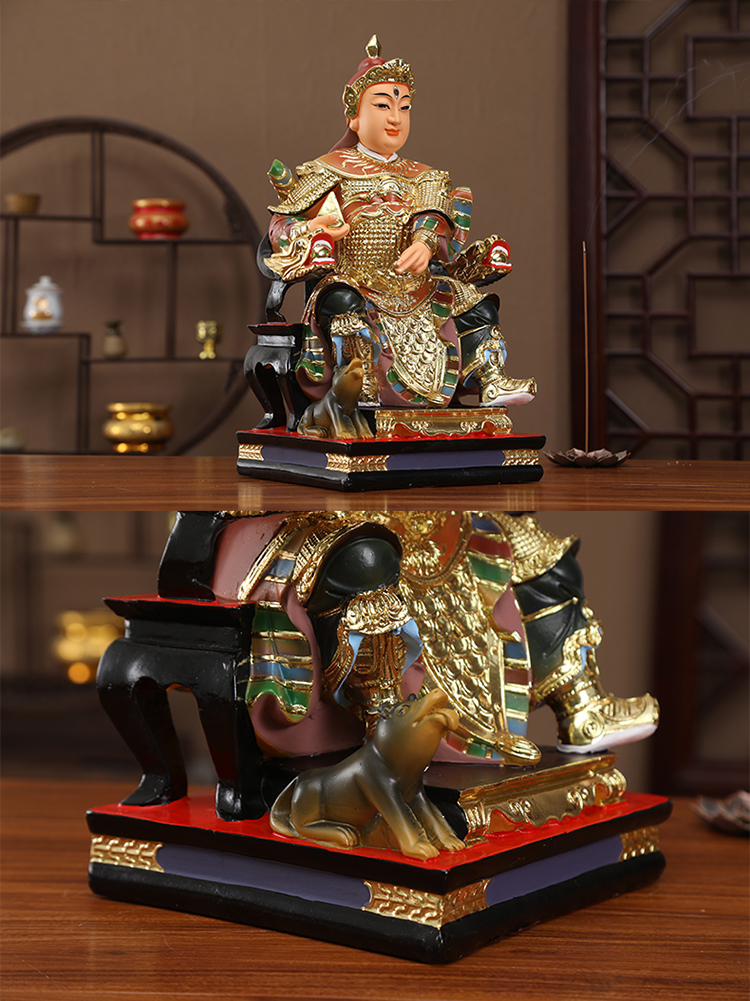 妙弘神像二郎神杨戬神像家用供奉摆件树脂佛像站坐二郎真君哮天犬天神