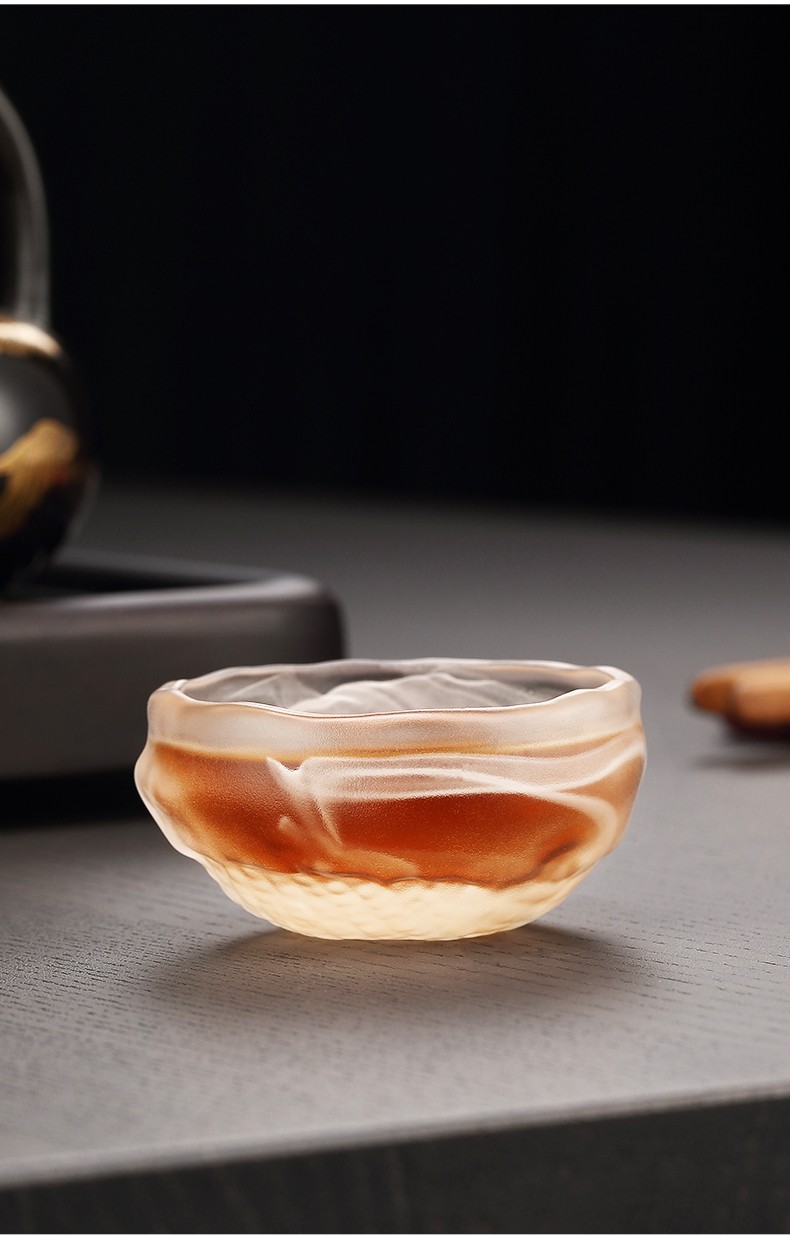 询匠云雾冰冻烧茶杯主人杯琉璃品茗单杯个人专用玻璃功夫茶盏茶碗杯子