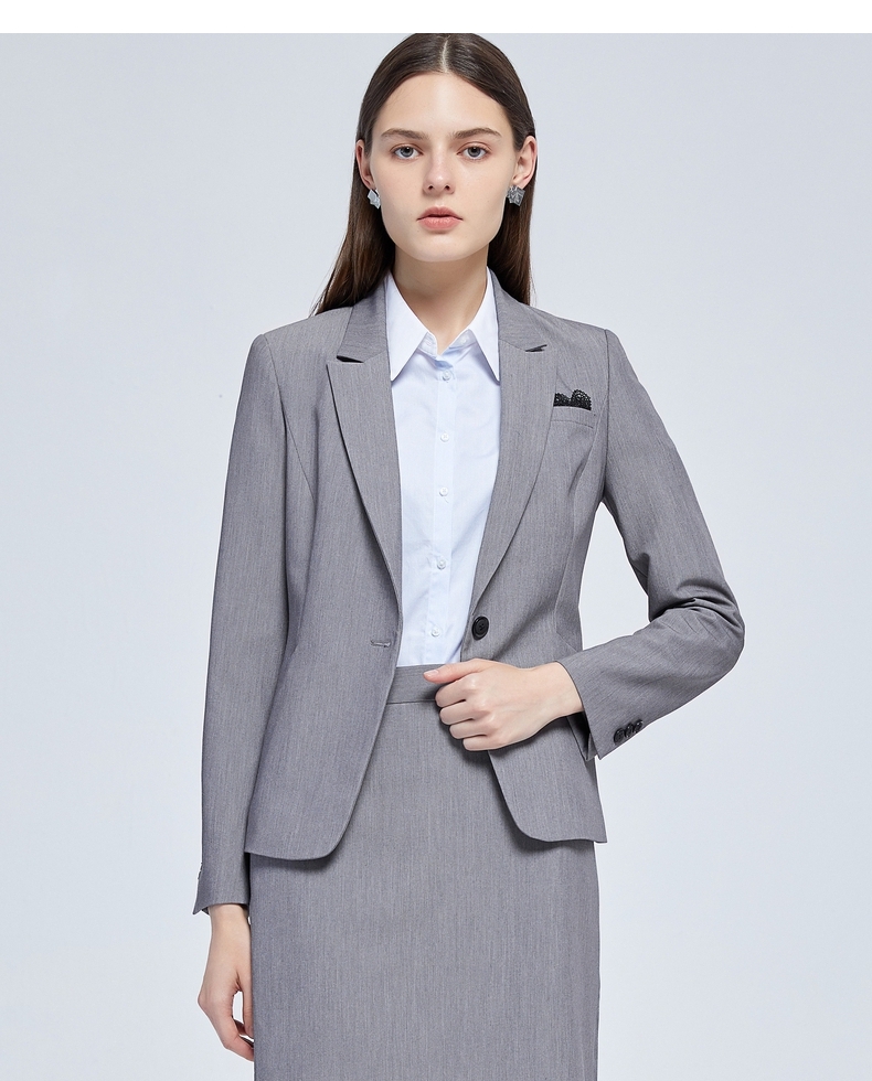g2000女装西装外套女 新款时尚气质显瘦职场西装外套女00210403 灰色