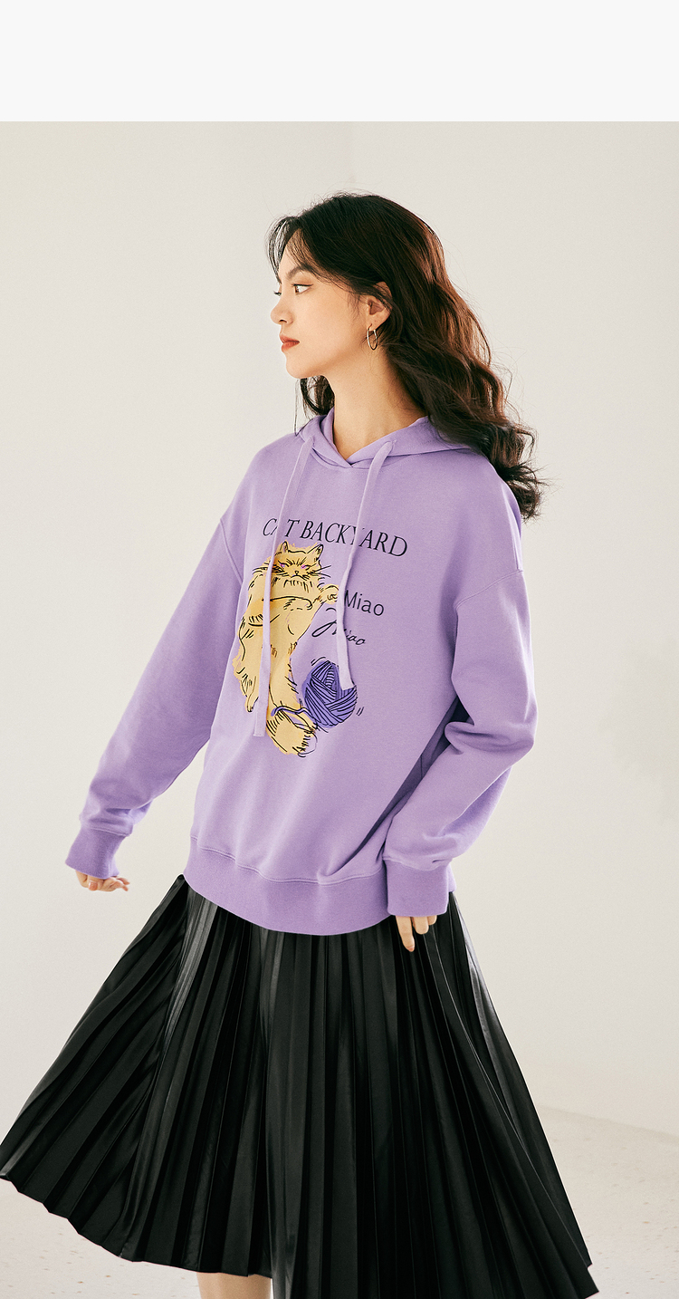 伊芙丽时尚卫衣女2021年秋冬新款韩版设计感小众连帽女士上衣浅军绿