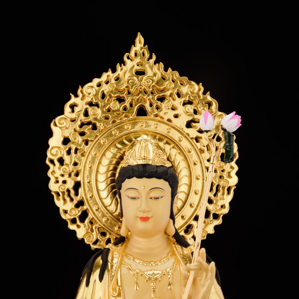 佛像家居风水摆件阿弥陀佛大势至菩萨客厅公司佛堂摆设高56厘米观音
