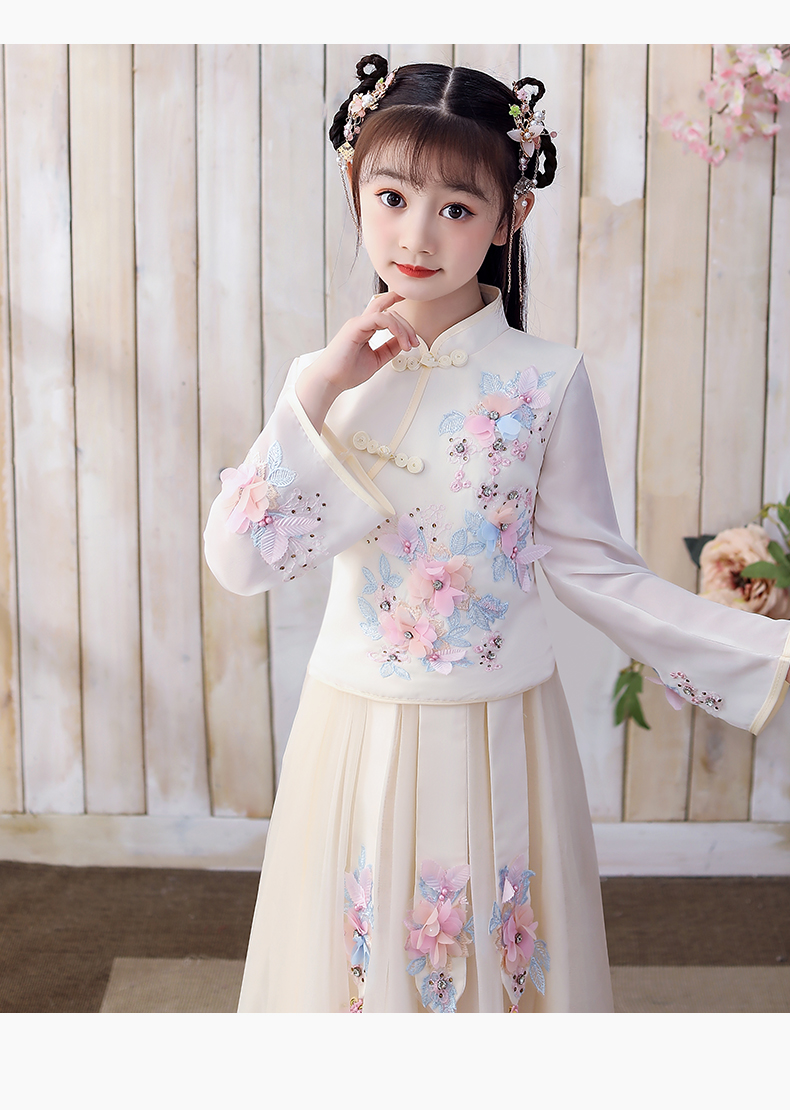乐漫咪汉服女童女大童中国风2022新款夏季儿童古风夏季超仙民族服装