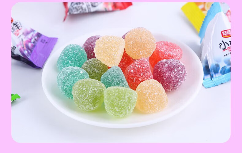 好彩头小样酸q糖水果汁软糖三角包结婚庆喜糖果散装零食批发 250g(约4