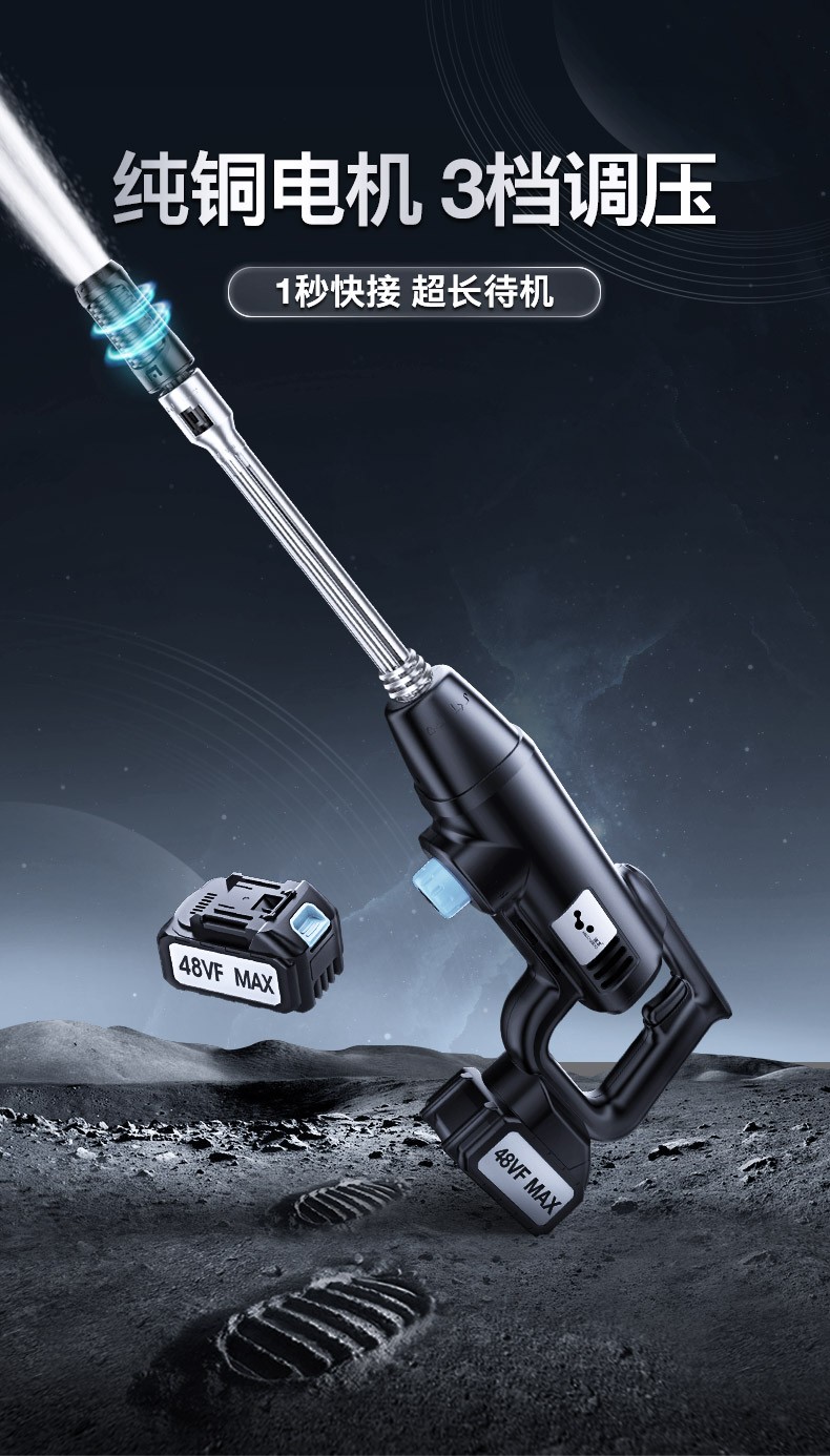 helloleiboo徕本无线洗车机车用家用便携充电式高压水枪刷车载锂电池