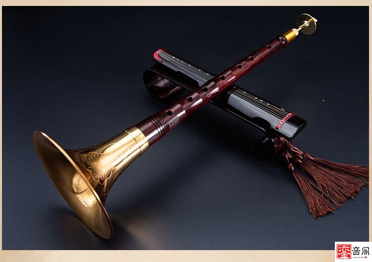 印度小叶紫檀唢呐乐器专业全套纯铜高档演奏cdef大号喇叭 紫檀小g 3个