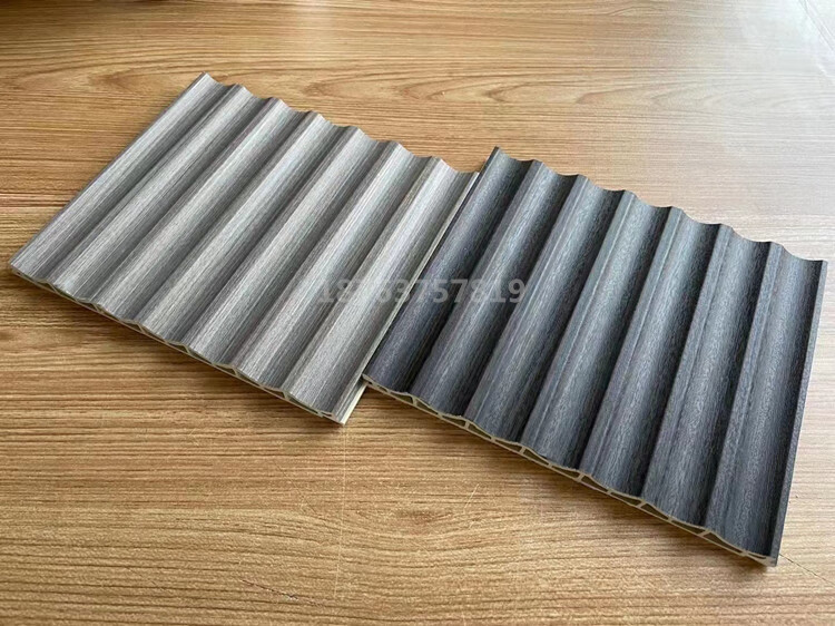 弧形格栅板生态木波浪半圆板木塑弧形格栅护墙板绿可木瓦楞内圆板防潮