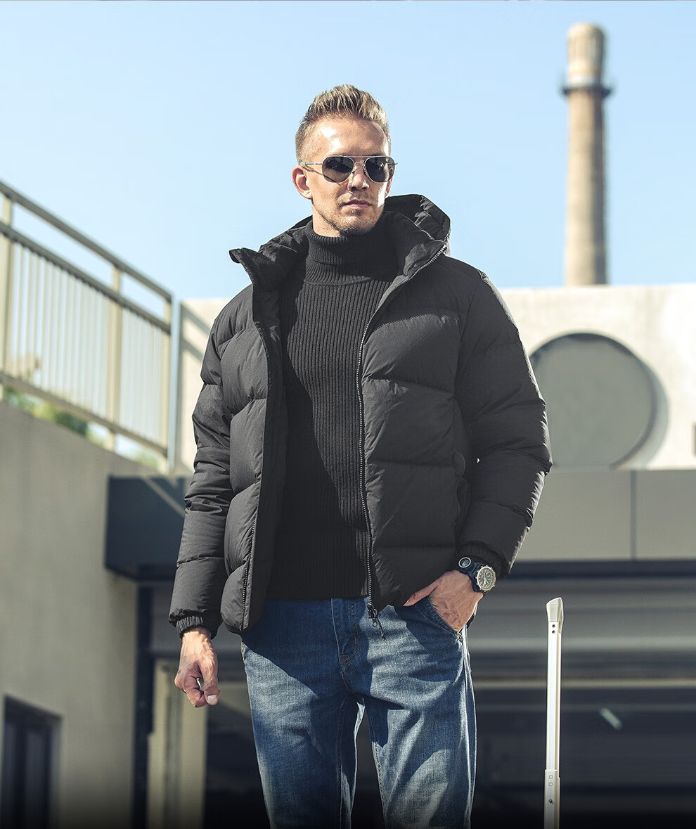 龙牙新品二代苍穹中型羽绒服加强版800蓬鹅绒保暖防风抗静电 极夜黑