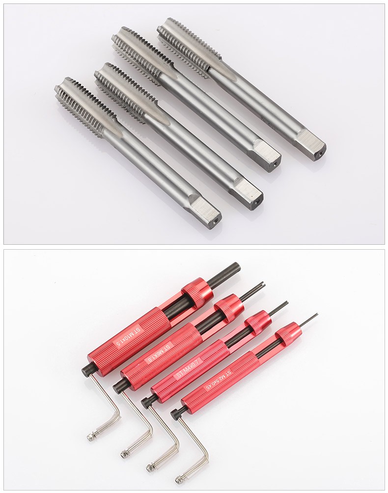 高速钢先端直槽机用丝锥扳手钻头专用套装 螺纹牙套丝攻 st m5-m12