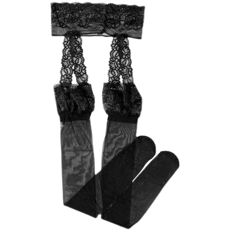 禾野田白色蕾丝吊带袜一体丝袜女生薄款袜性感长筒袜黑色吊带袜不包含