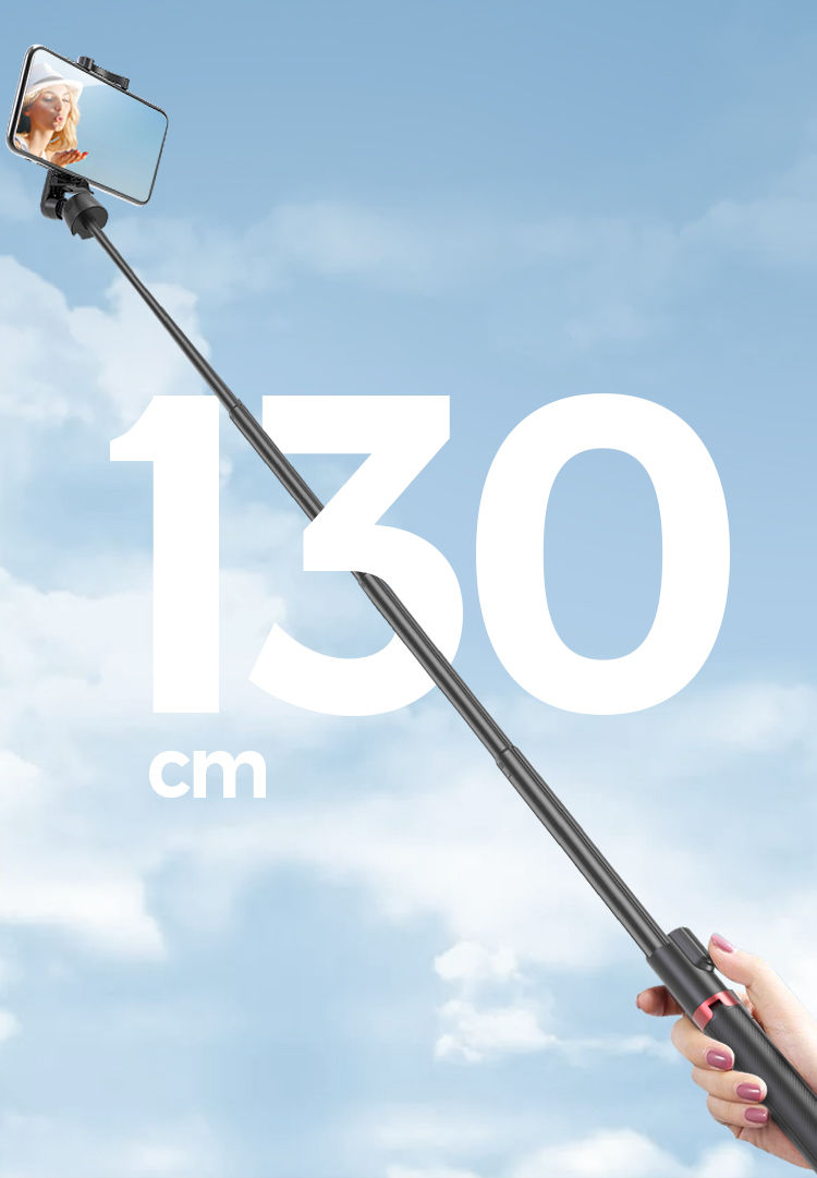 1米3加长自拍杆手机通用多功能直播三脚架户外支架充电蓝牙遥控器摩卡