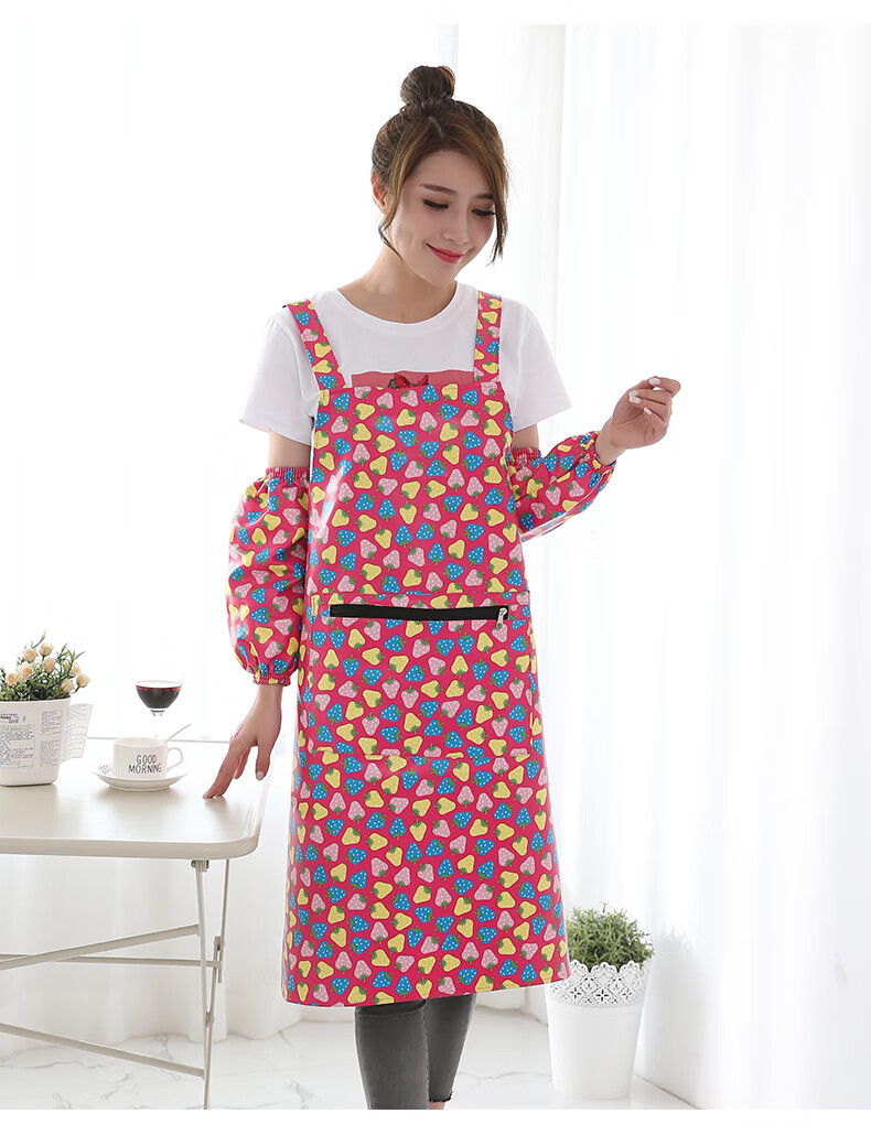 韩版背心式皮革围裙防水防油厨房做饭反穿罩衣男女工作护衣工装可开票