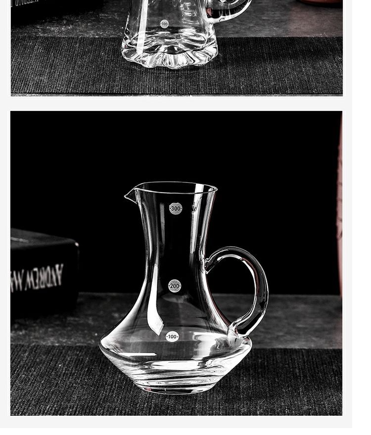 瓷静白酒分酒器带刻度酒店红酒醒酒器家用创意酒壶水晶玻璃酒盅酒具