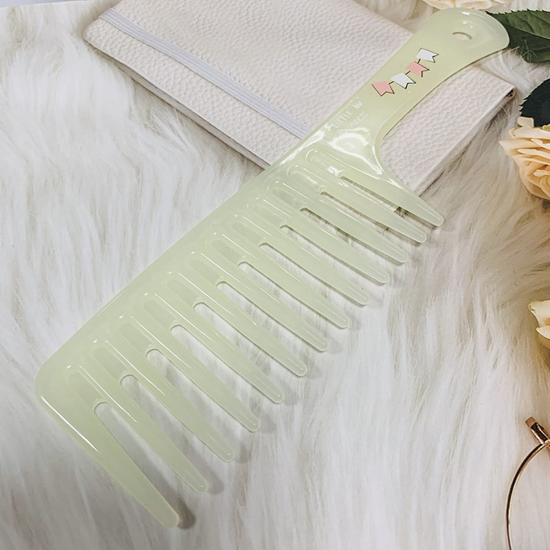 卷发专用大齿梳果冻卡通梳软胶折不断防静电加厚加宽齿梳发梳果冻中齿