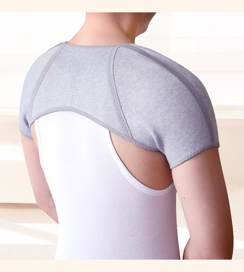 护肩保暖颈椎坎肩睡觉肩颈热敷肩膀保护套夏季肩部防寒男女竹炭加绒款