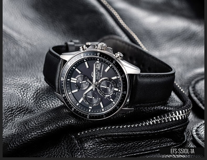 卡西欧/casio男表防水皮带手表男太阳能蓝宝石商务休闲男士手表黑暗之