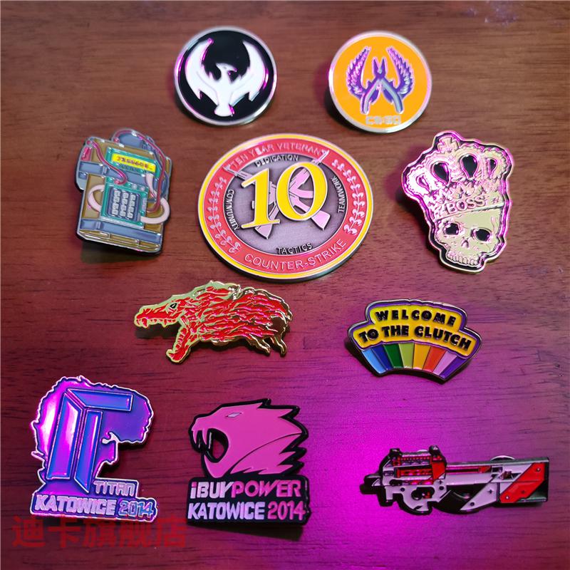 csgo周边游戏周边咆哮胸章欢迎翻盘十年老兵泰坦贴纸全金属纪念品徽章