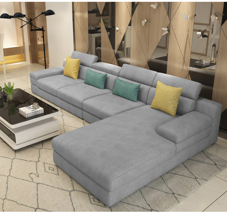 雷动北欧布艺沙发客厅科技布简约现代2021年新款贵妃小户型乳胶布沙发