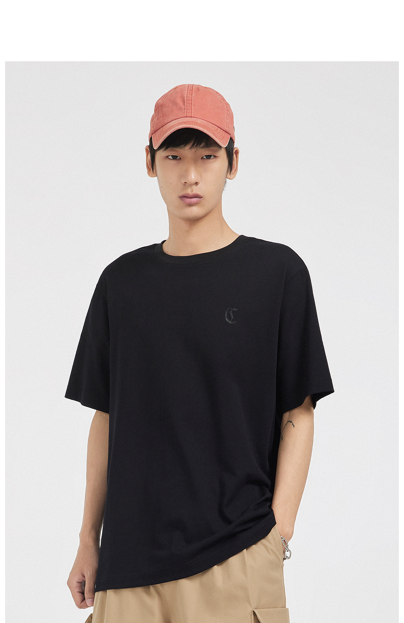 cabbeen/卡宾男装休闲短袖t恤春夏款潮流印花多色a【衣多穿】 漂白色