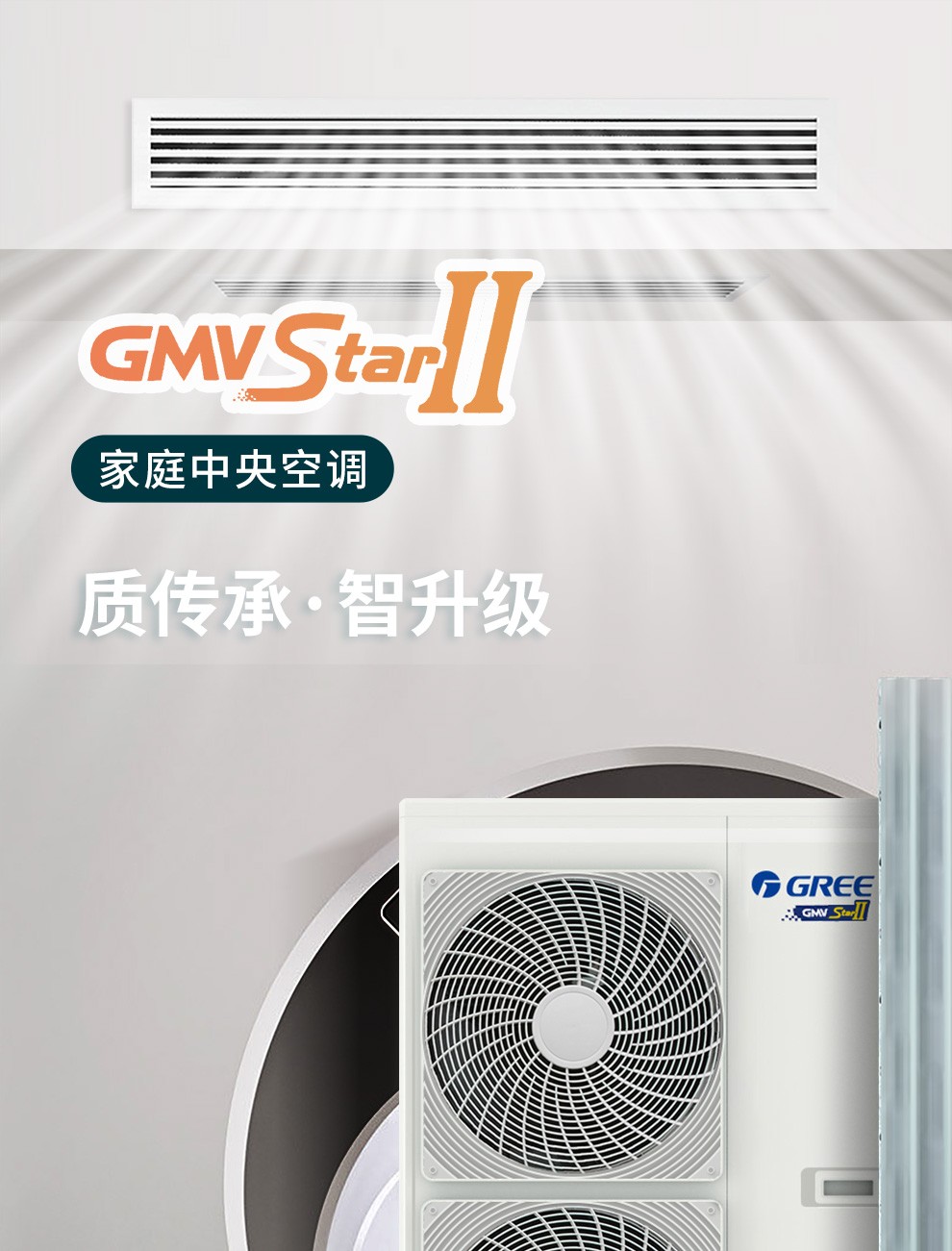 格力gree家用中央空调star2代系列别墅智能家电小多联风管机快速制冷