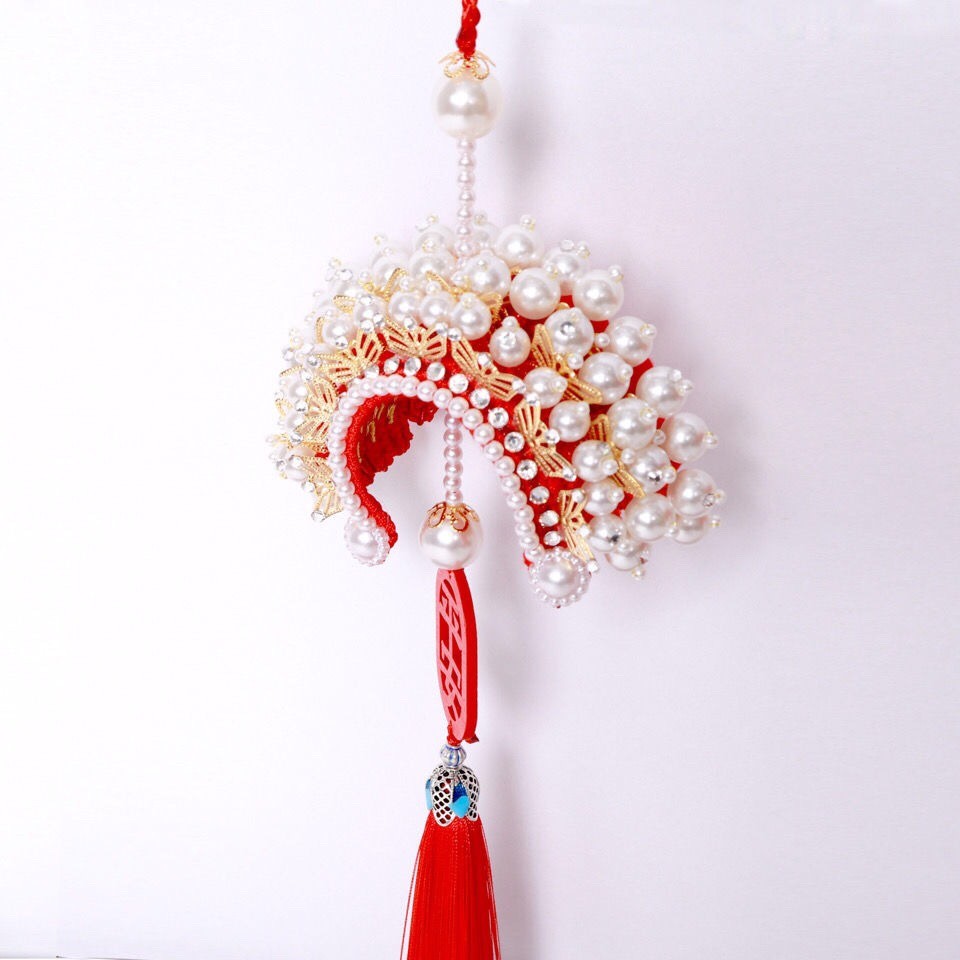 【七夕礼物送男友】凤冠车挂件手工diy材料包凤冠霞帔成品汽车饰品车