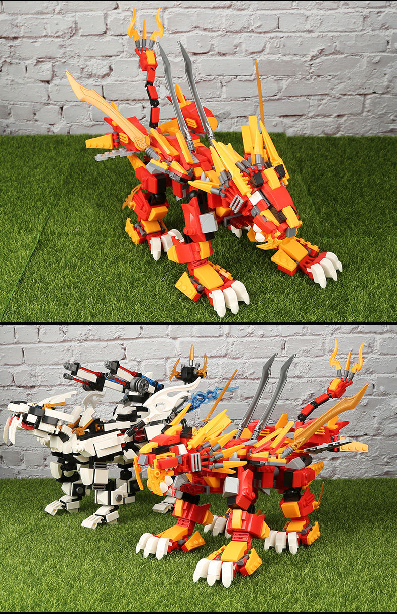 积木幻影忍者积木龙男孩拼装儿童新品玩具68岁试玩幻影四龙随机一盒